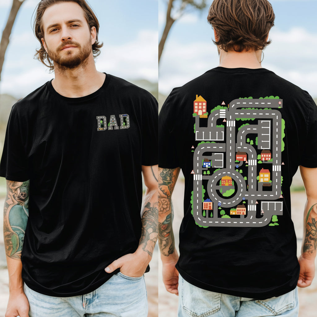 Dad's Car Track Front &amp; Back printed Garment