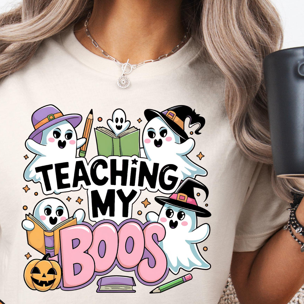 Teaching My Boos T-shirt, Halloween Teacher T-shirt, Halloween T-shirt, Teacher Halloween T-shirt, Professor T-shirt, Ghost Educator T-shirt