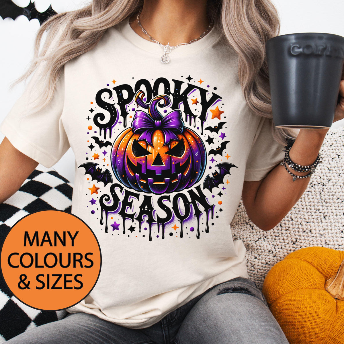 Spooky Season T-shirt, Retro Halloween T-shirt, Pumpkin T-shirt, Halloween T-shirt, Witchy Bats Shirt, Sexy Halloween T-shirt, Spooky Vibes