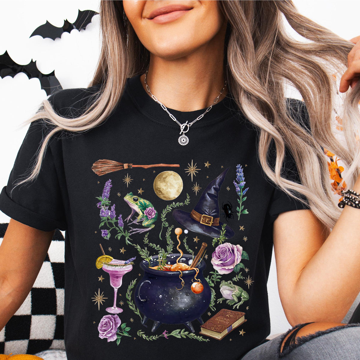Cauldron T-Shirt, Halloween T-Shirt, Witch T-Shirt, Spells T-Shirt, Full Moon Witch T-Shirt, Broom Stick T-Shirt, Broomstick T-Shirt