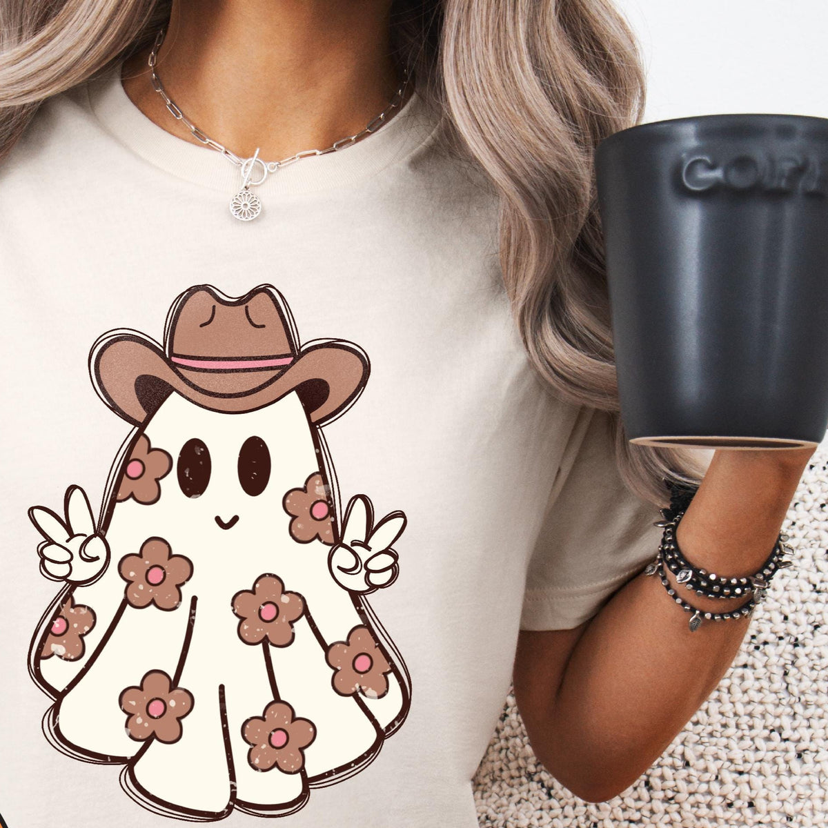 Cowboy Ghost T-shirt, Cowboy Halloween T-shirt, Western Halloween T-shirt, Country Halloween T-shirt, , Spooky T-shirt, Cute Ghost T-shirt