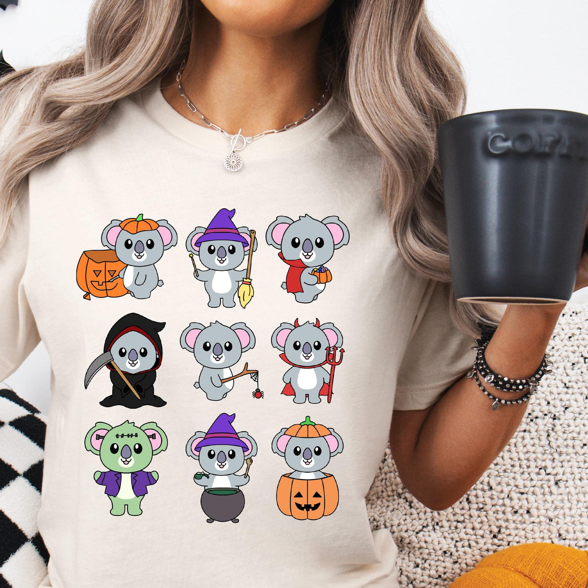 Koala Halloween design, koalas dressed in cute costumes
