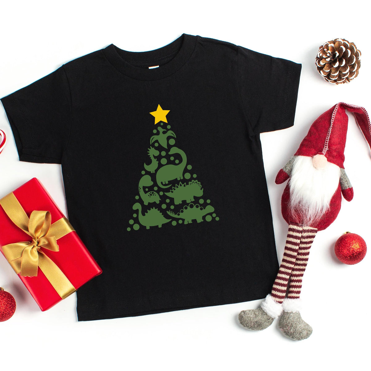 Dinosaur Christmas Tree T-Shirt, Dino Christmas Tree T-Shirt, Christmas Tree T-Shirt, T-Rex Dinosaur Christmas Tree T-Shirt