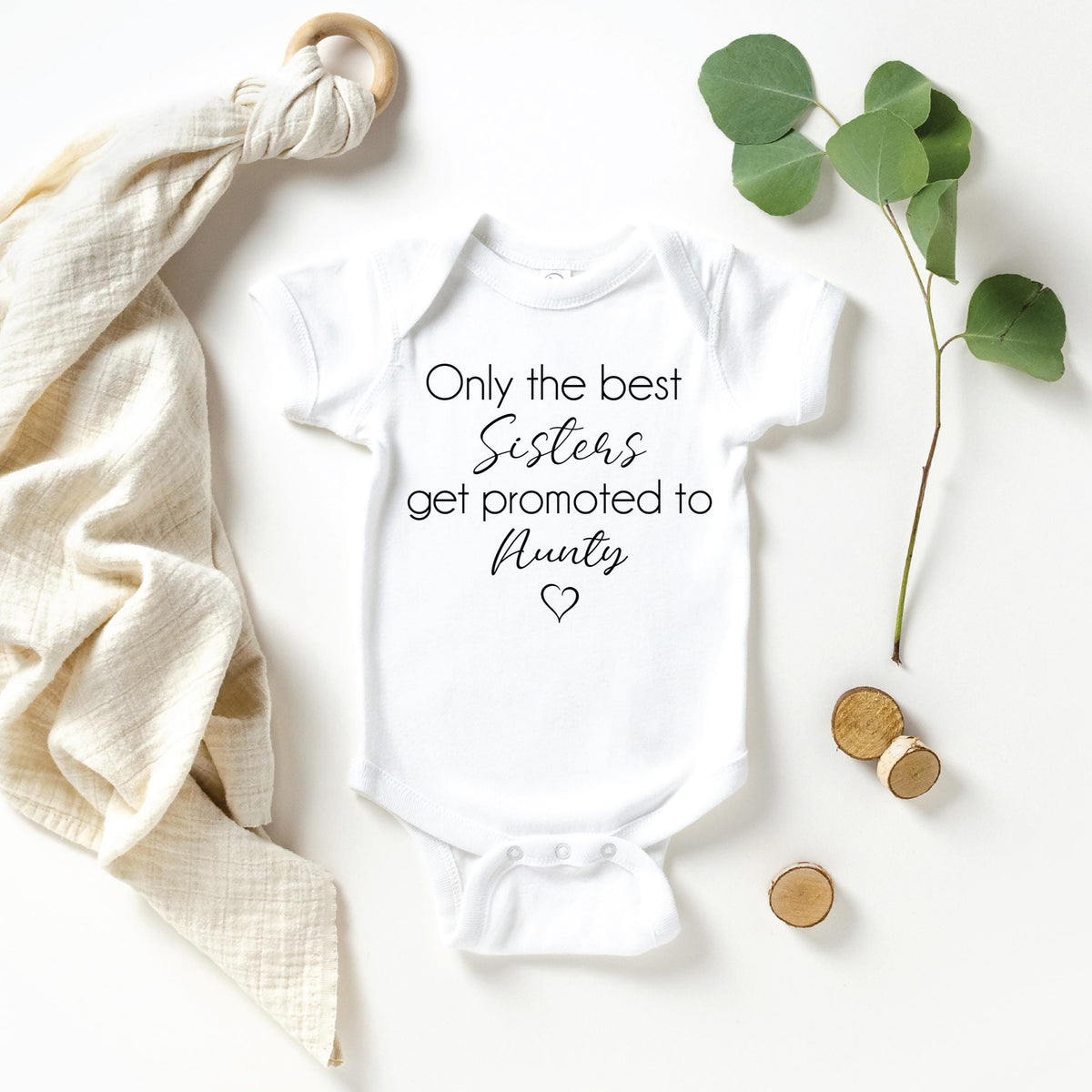 The Best Sisters Get Promoted to Aunty Bodysuit, Pregnancy Announcement Bodysuit, Baby Reveal To Auntie, Pregnancy Announcement To Siblings