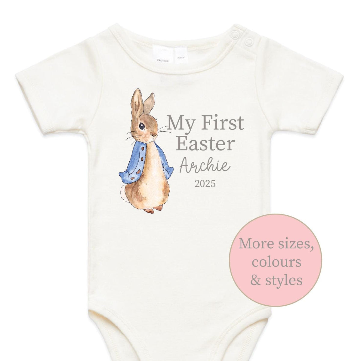 Personalised 1st Easter Baby Bodysuit, First Easter Baby Bodysuit, Newborn Easter Gift, 1st Easter Outfit, Baby&#39;s 1st Easter, Bunny Rabbit