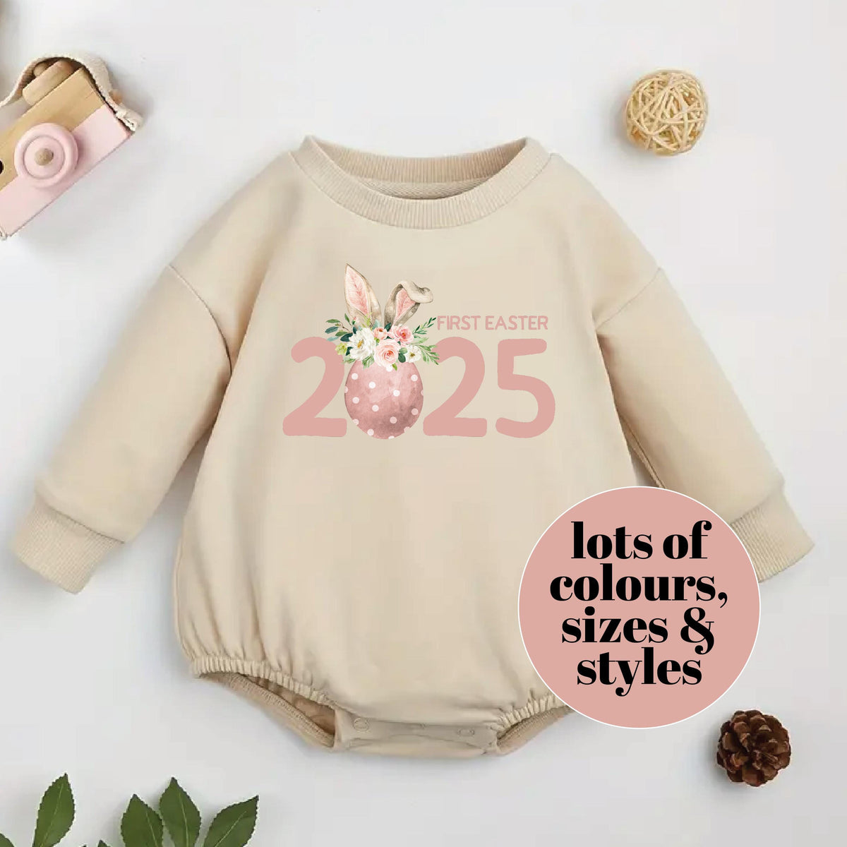 My 1st Easter 2025 Bodysuit, My First Easter 2025 Bodysuit, Newborn Easter Gift, 1st Easter Gift, Baby&#39;s 1st Easter, Watercolour Bunny Ears