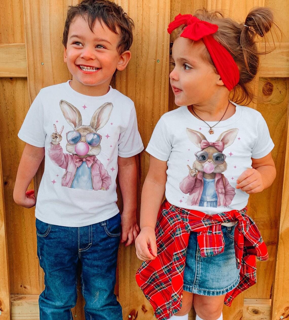 Easter T-Shirts, Bubble Blowing Bunnies, Matching Easter Shirts, Vintage Easter Designs, Easter Rabbits In Sunglasses, Easter Holiday Shirts