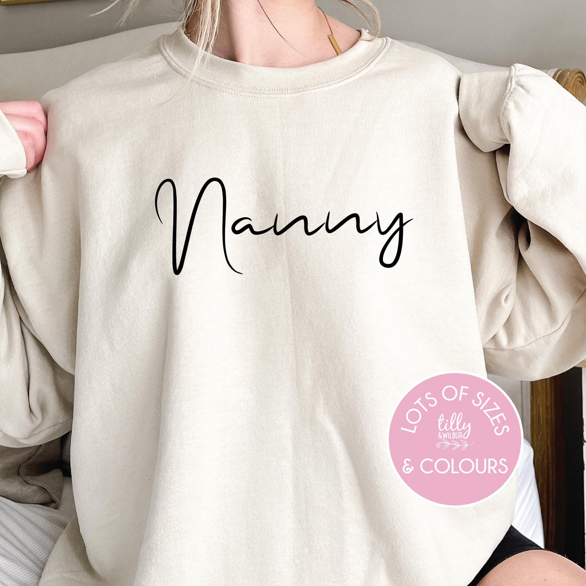 Nanny Sweatshirt, Nanny Jumper, Nanny Hoodie, New Nanny Gift, Mother&#39;s Day Gift, Grandmother Gift, Mum Jumper, New Grandparent Gift
