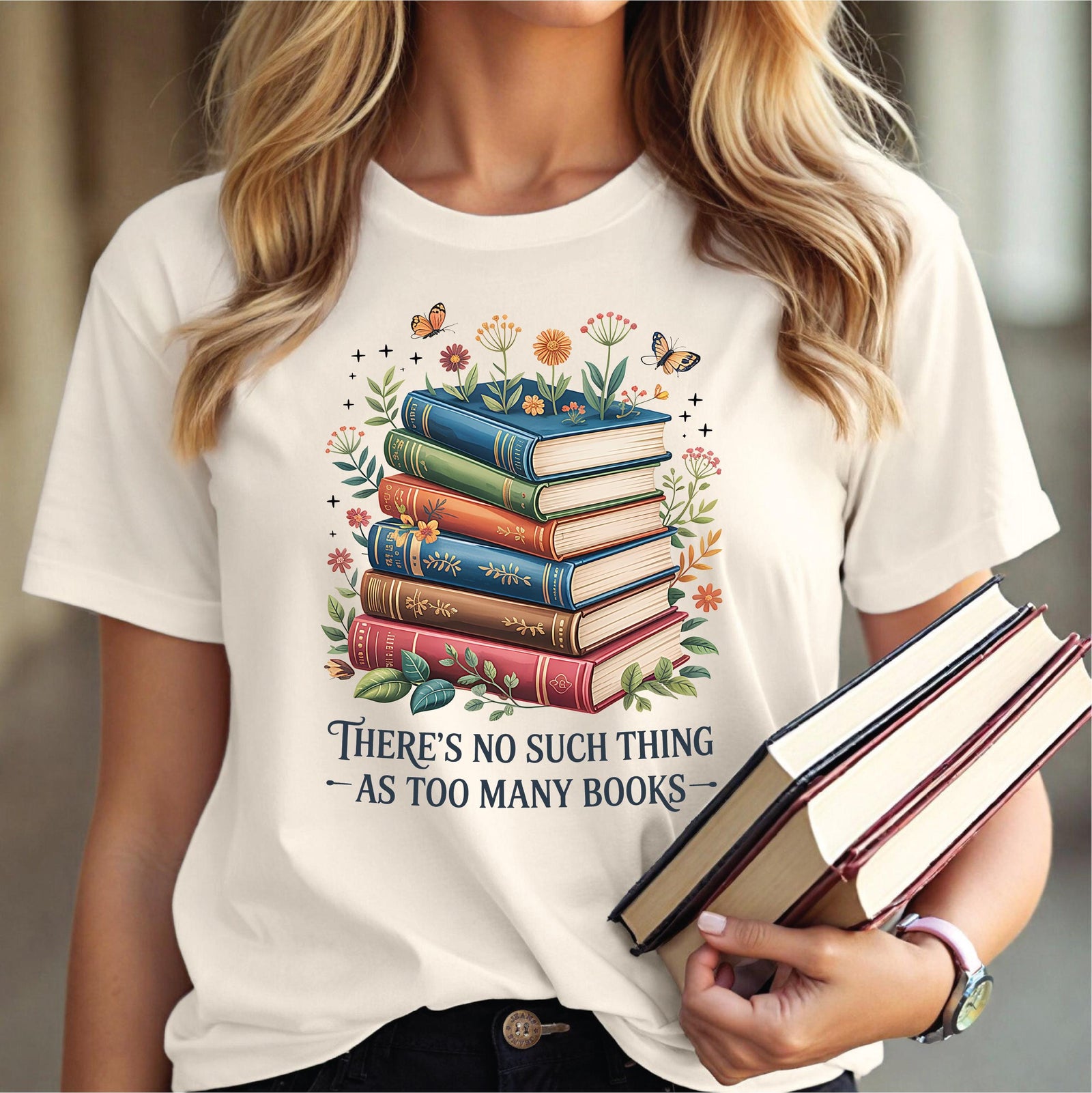 There's No Such Thing As Too Many Books T-Shirt, Book Week T-Shirt, Book Lover T-Shirt, Reading T-Shirt, Librarian TShirt, Teacher Book Week