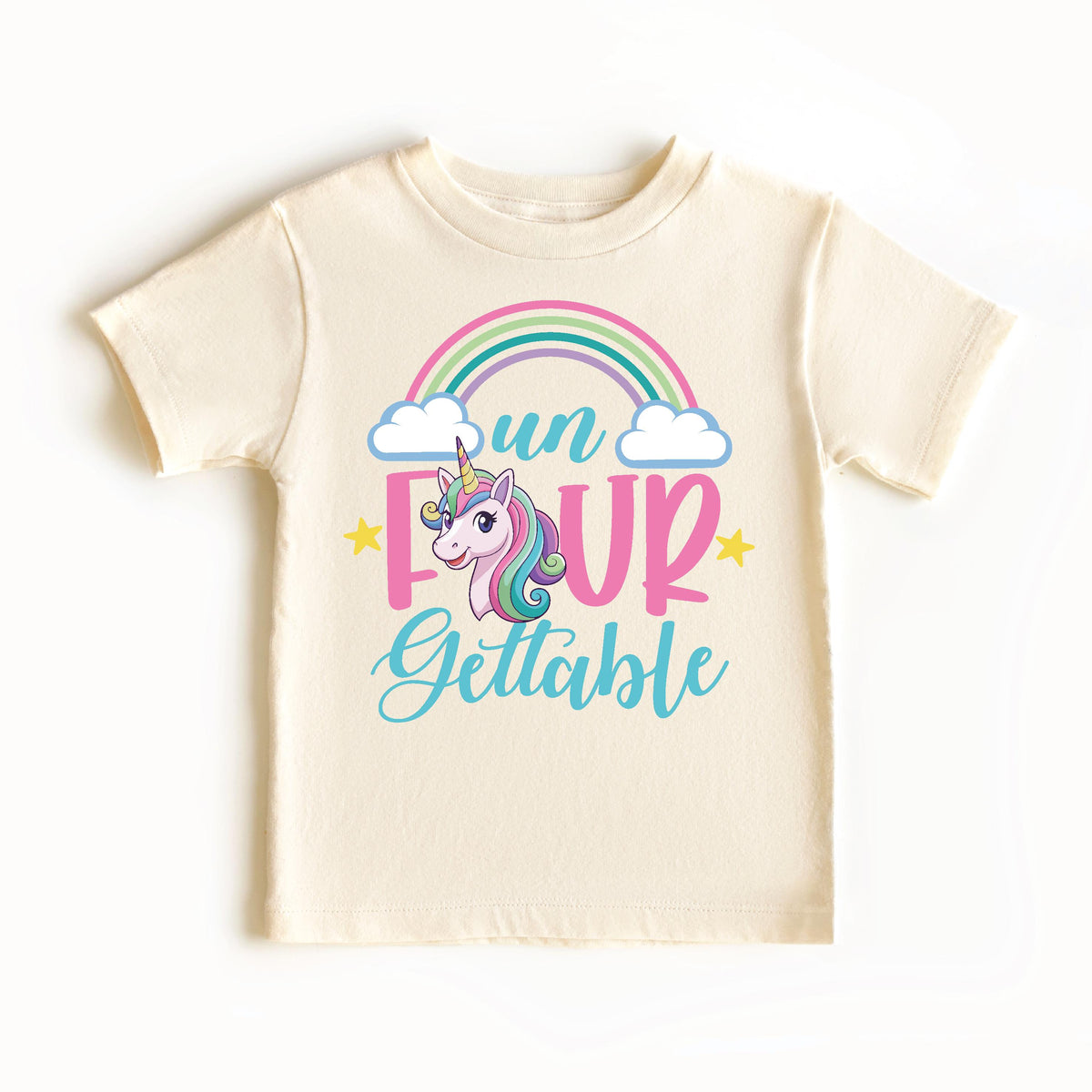 Unfourgettable T-Shirt, Four Year Birthday T-Shirt, 4th Birthday, Fourth Birthday Outfit Girl, 4th Birthday, I Am Four Girl, Birthday Girl