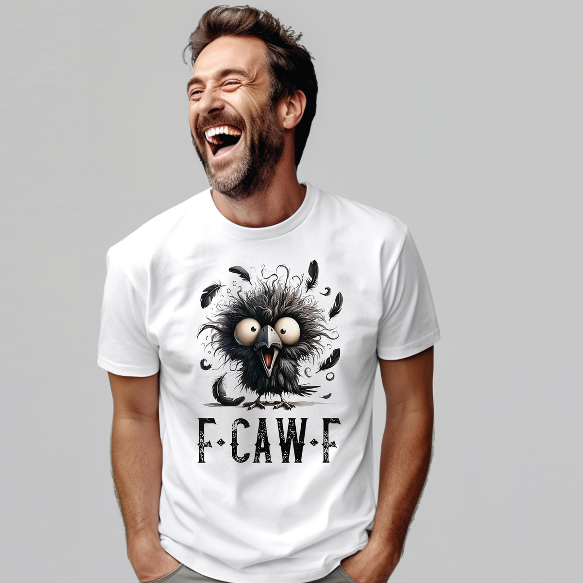 Funny Crow F-Caw-F T-Shirt – Hilarious Bird Tee, Lots of Colours and Sizes, Perfect Gift for Crow &amp; Bird Lovers! Sarcasm Gift, Crazy Crow