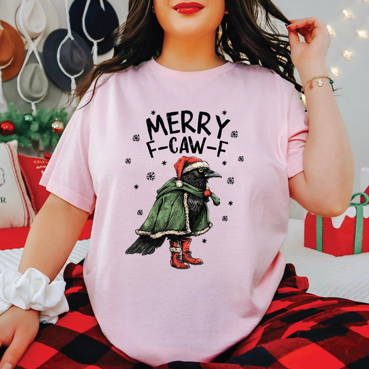 Funny Christmas Chicken F-Caw-F T-Shirt | Lots of Colours &amp; Sizes | Hilarious Holiday Tee | Perfect Xmas Gift for Everyone | Chicken Lover
