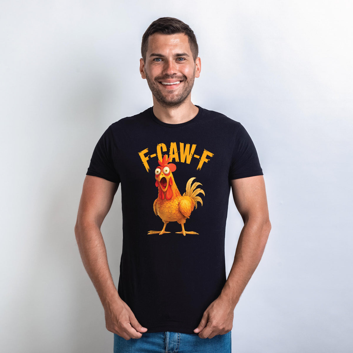 Funny Chicken F-Caw-F T-Shirt – Hilarious Farm Animal Tee, Lots of Colours &amp; Sizes, Perfect Gift for Chicken Lovers, Crazy Chicken T-Shirt