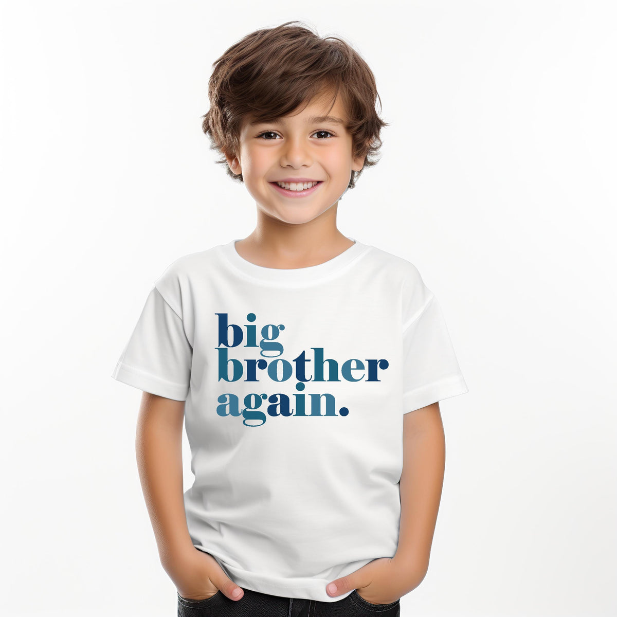 Big Brother Again T-Shirt | Pregnancy Announcement Tee | Kids &amp; Adult Sizes | Custom Sibling Reveal Shirt | Family Baby News Gift | Colours