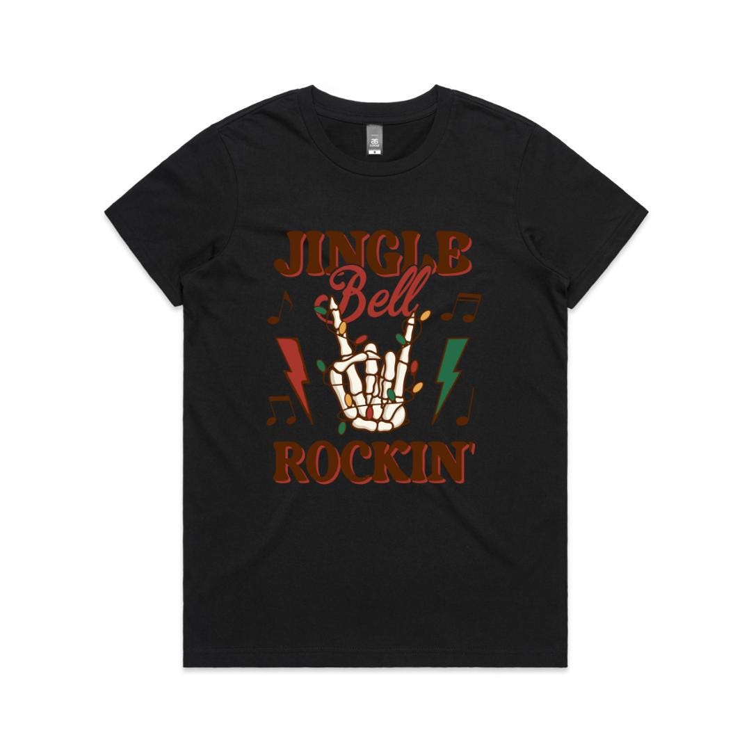 Jingle Bell Rockin' T-Shirt, Multiple Sizes & Colours, Funny Christmas Tee, Retro Santa Shirt, Holiday Gift for Everyone, Music Lover