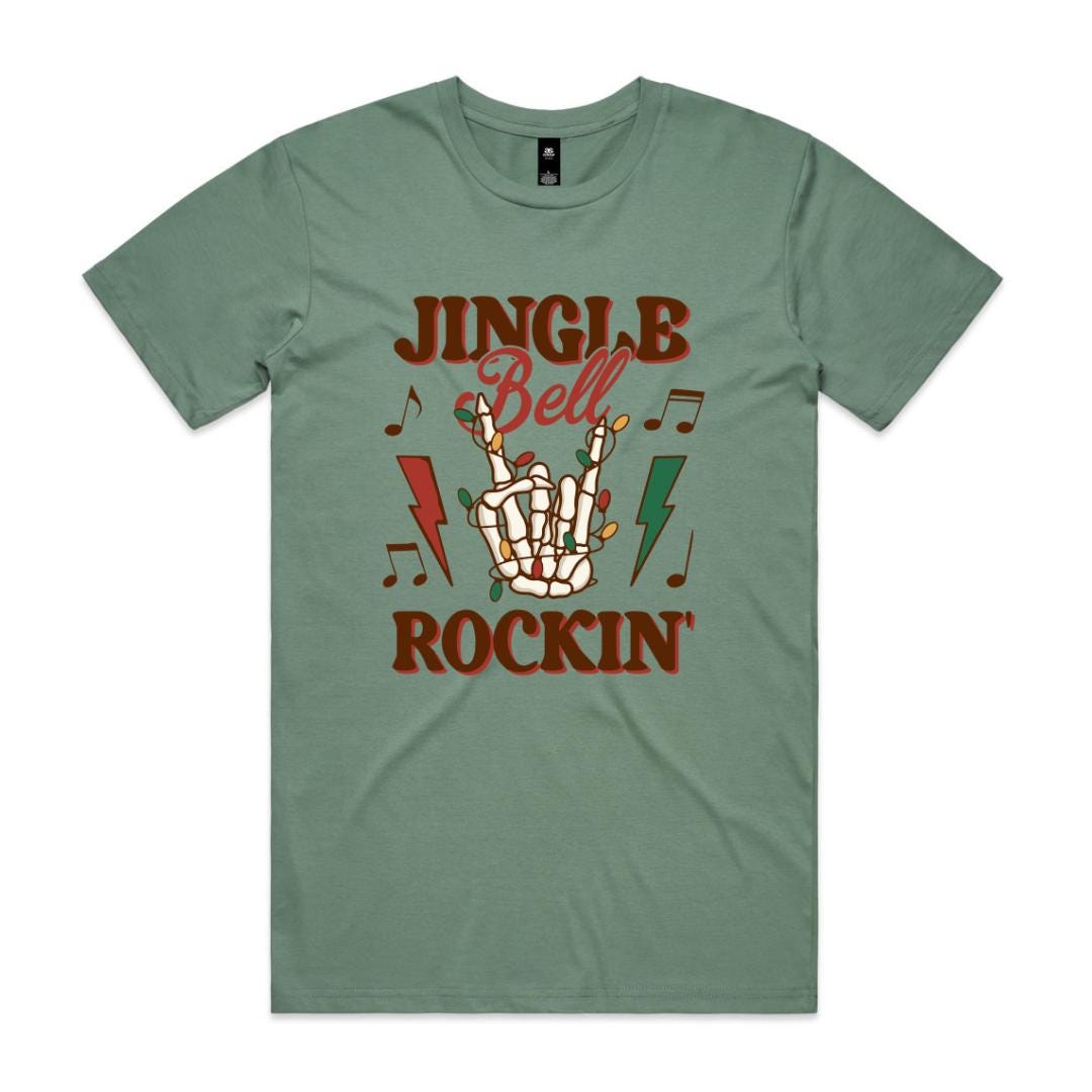 Jingle Bell Rockin' T-Shirt, Multiple Sizes & Colours, Funny Christmas Tee, Retro Santa Shirt, Holiday Gift for Everyone, Music Lover