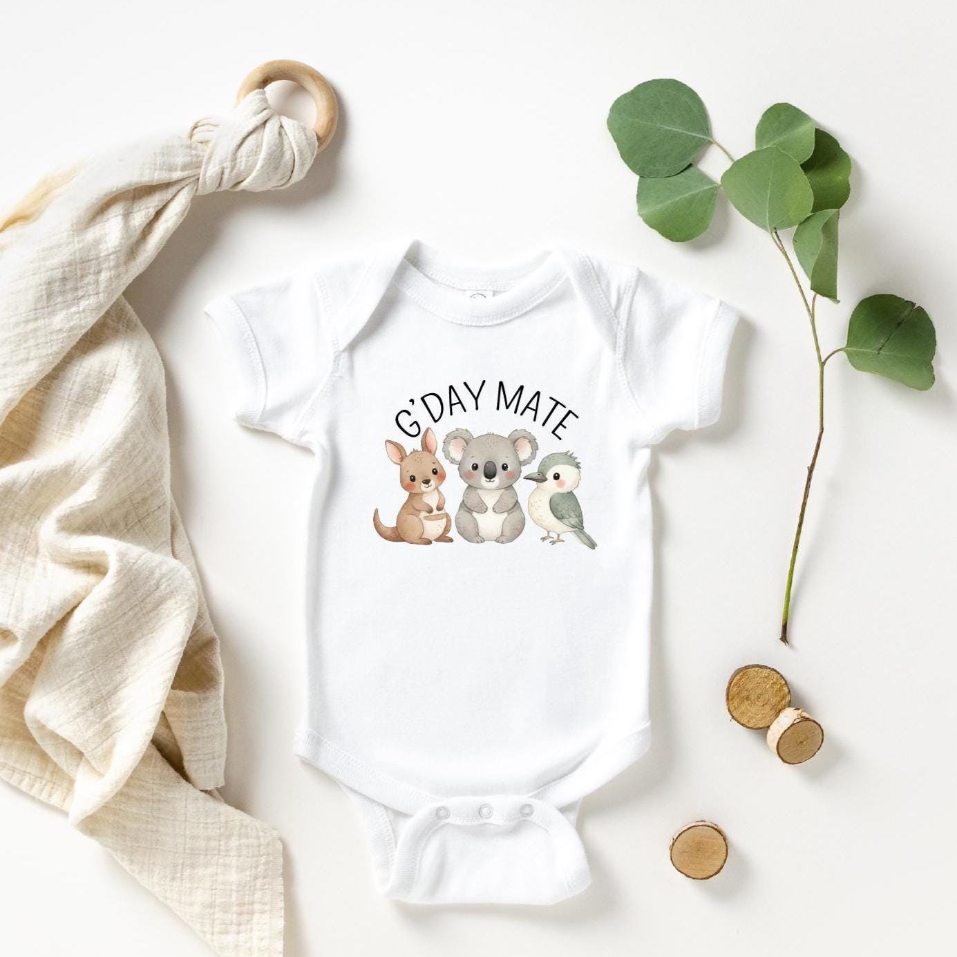 G'day Mate Bodysuit Or T-Shirt, More Sizes & Colours, Australia Day T-Shirt