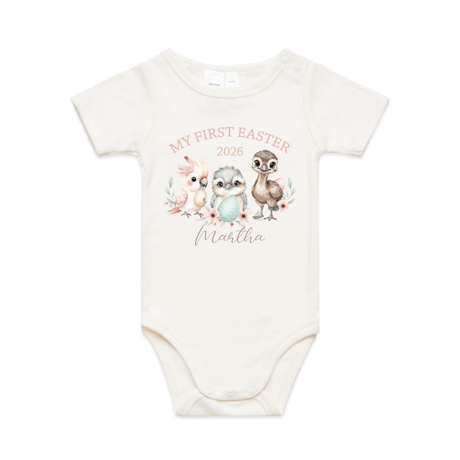 My First Easter Bodysuit With Custom Name & Year | More Colours | Australian Native Baby Onesie | Cute Aussie Animals Easter Outfit