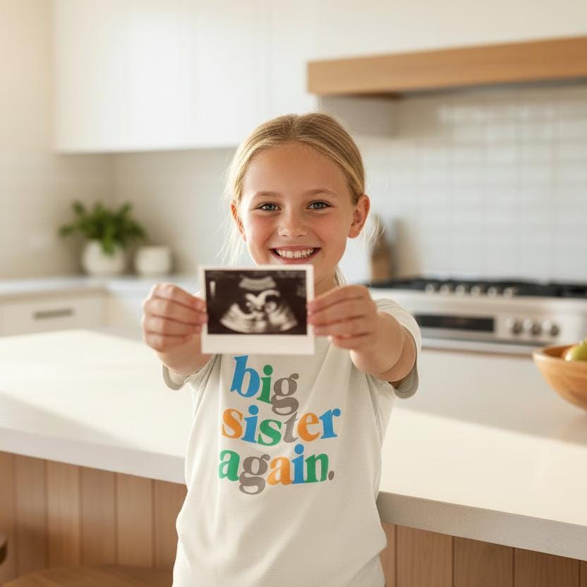 Big Sister Again T-Shirt, More Colours, I'm Going To Be A Big Sister Again T-Shirt, Pregnancy Announcement