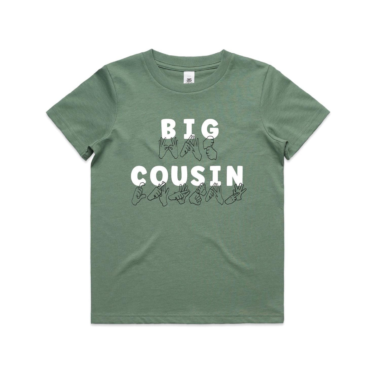 Auslan Big Cousin T-Shirt | More Colours | Sign Language Sibling Tee | ASL Inspired Pregnancy Announcement