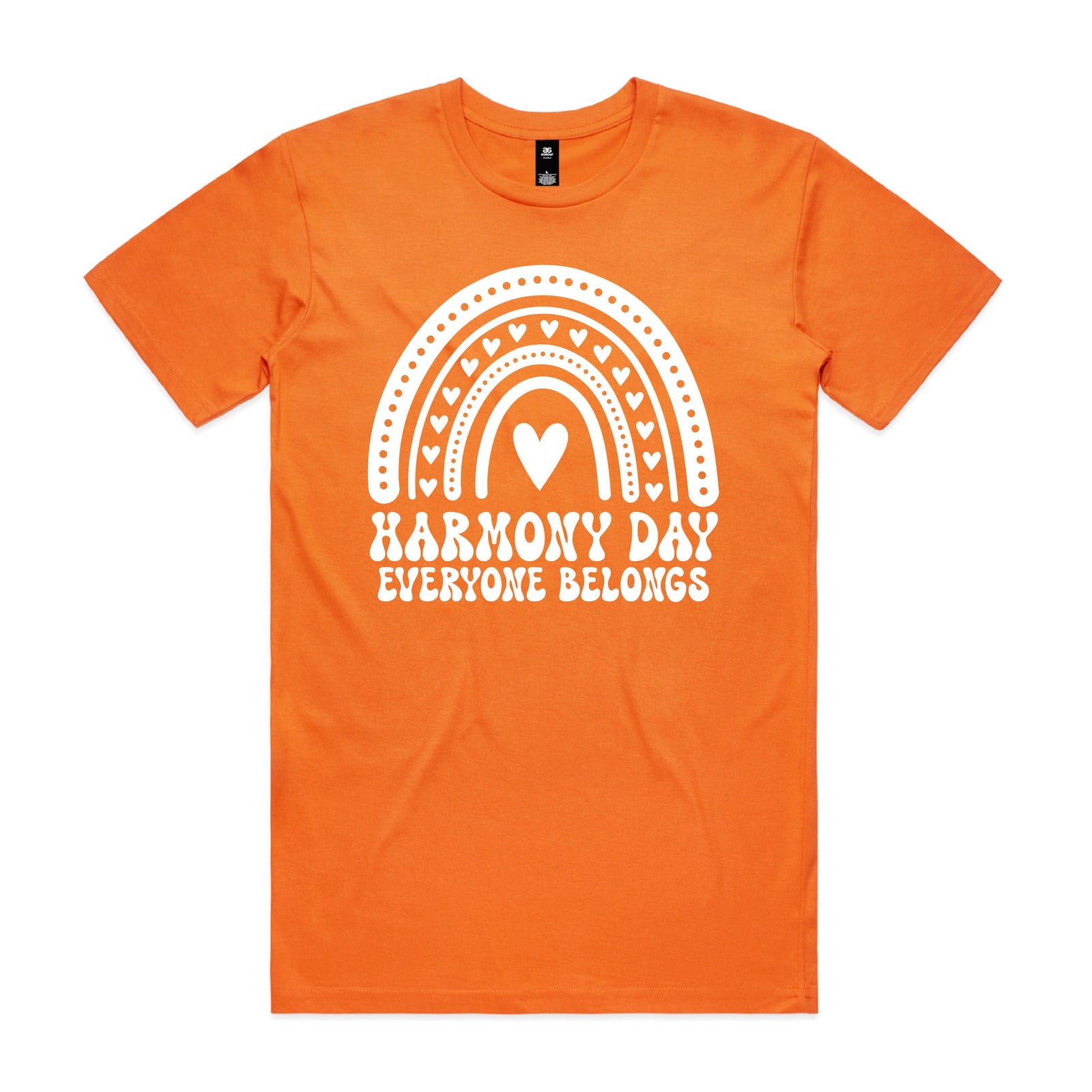 Harmony Day T-Shirt, More Colours, School Teacher Shirt, Everyone Belongs Tee, Rainbow Heart Design