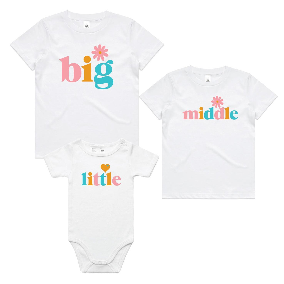 Big Middle Little Matching Set, Big Sister Middle Sister Little Sister Set, Bug Cousin Middle Cousin Little Cousin Set