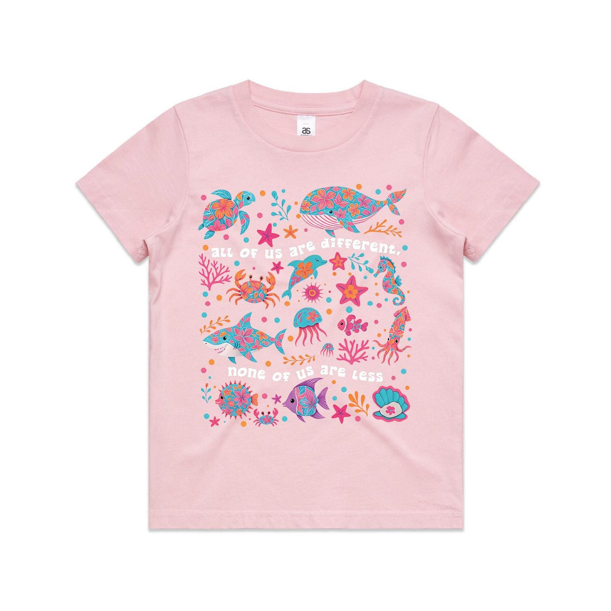 All Of Us Are Different Kids Tee – Ocean Inclusion Shirt