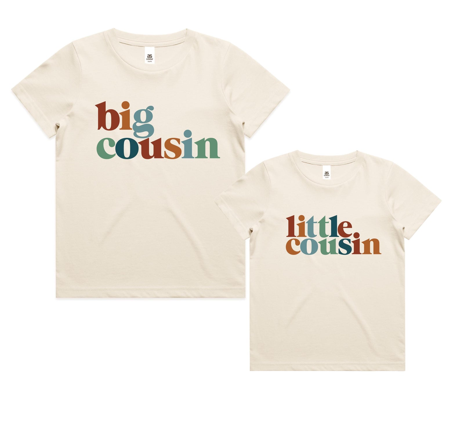 Big Cousin Little Cousin Matching Shirts, Retro Cousin Tee Set, Pregnancy Reveal Gift