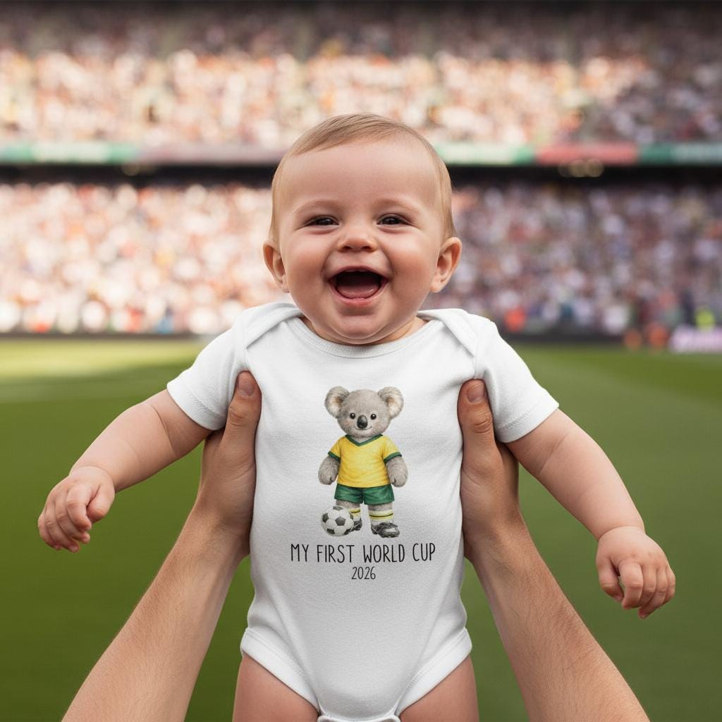 Personalised My First World Cup Baby Bodysuit - Koala Soccer