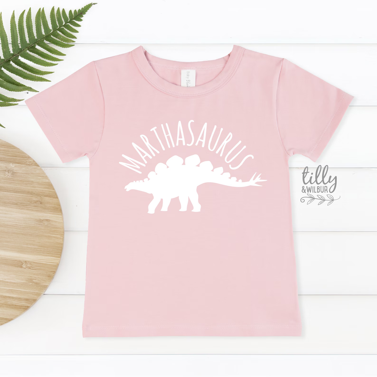 Personalised Dinosaur Kids Shirt | Custom Name Dino T-Shirt | Stegosaurus Kids Tee Australia