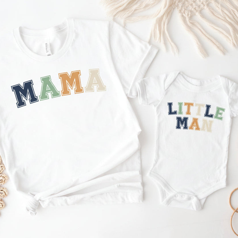 Mama & Little Man Matching Shirts | Family Matching Outfit | Mum & Son Hoodie Sweatshirt T-Shirt Set