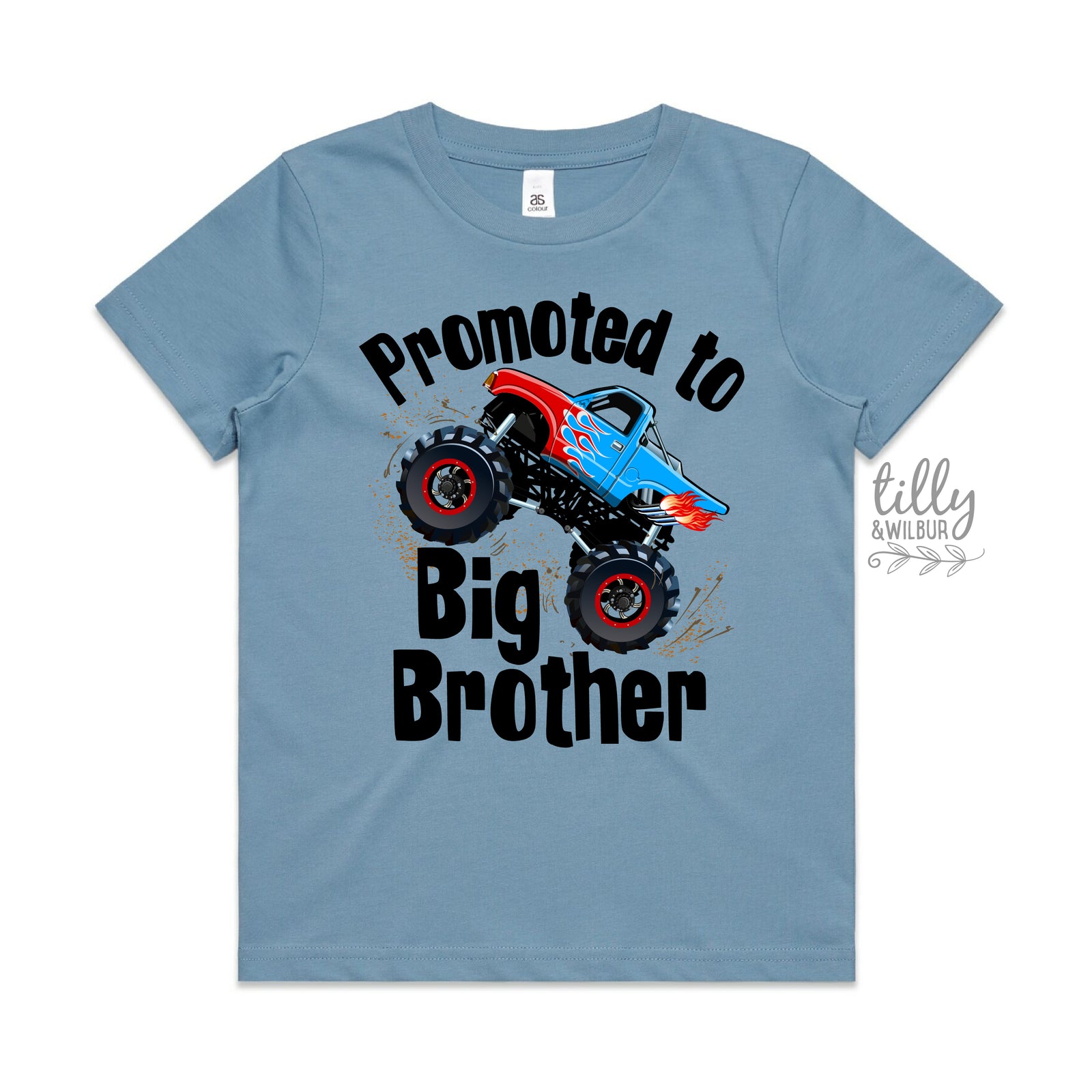 Promoted to Big Brother Monster Truck Shirt | Big Brother Announcement Shirt | Truck Kids T-Shirt Australia
