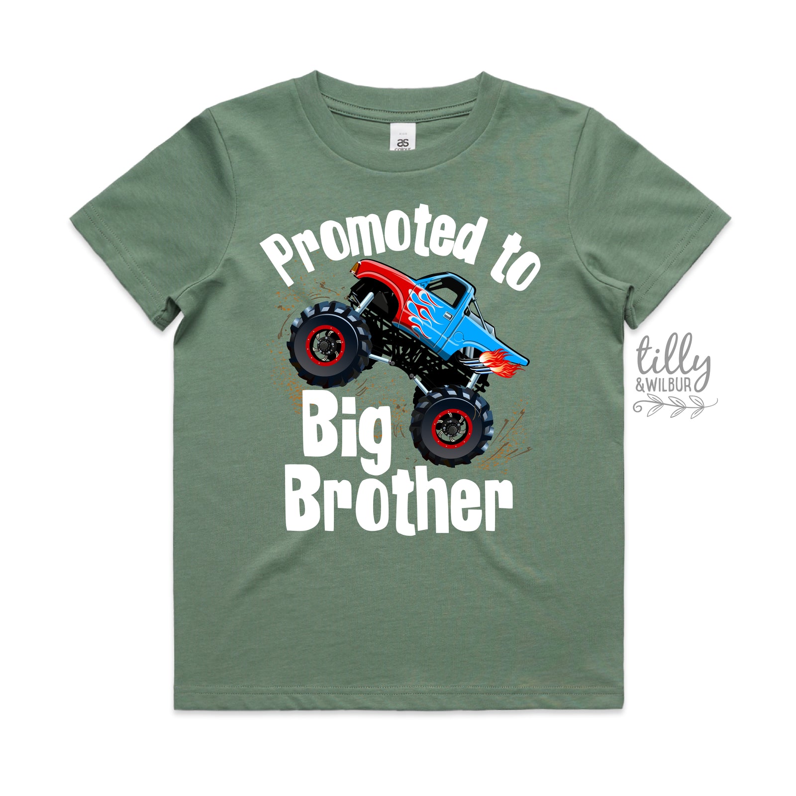 Promoted to Big Brother Monster Truck Shirt | Big Brother Announcement Shirt | Truck Kids T-Shirt Australia