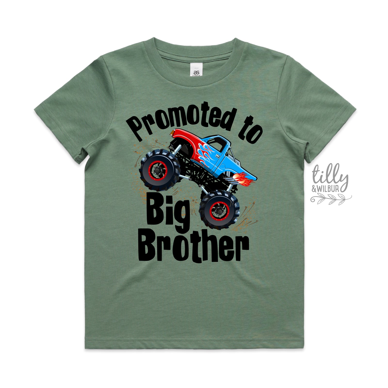 Promoted to Big Brother Monster Truck Shirt | Big Brother Announcement Shirt | Truck Kids T-Shirt Australia