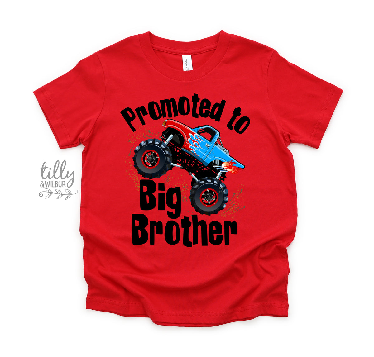 Promoted to Big Brother Monster Truck Shirt | Big Brother Announcement Shirt | Truck Kids T-Shirt Australia