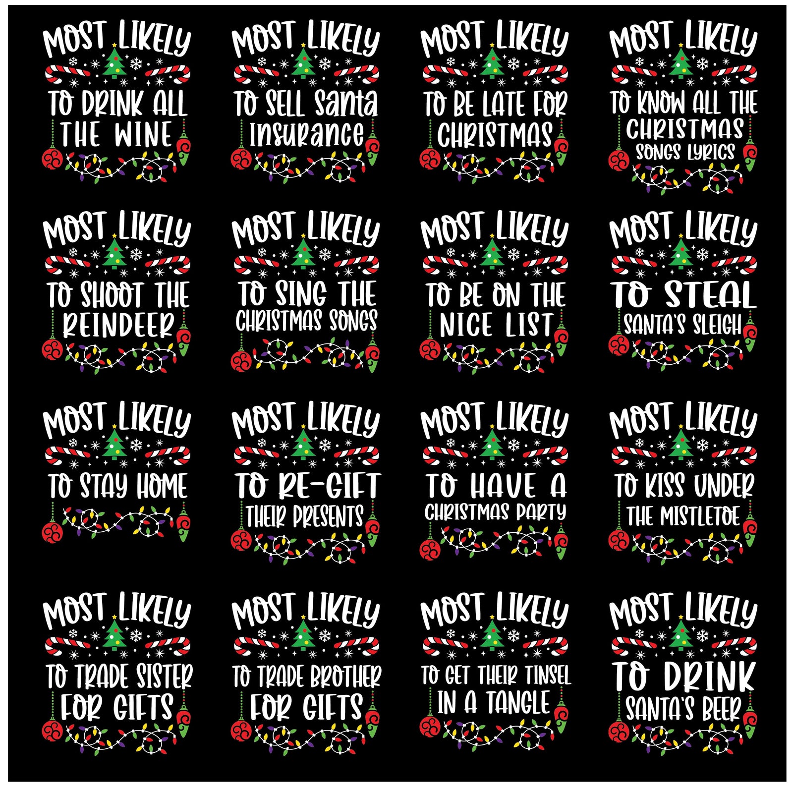 Most Likely To Matching Family Christmas (MORE COLOURS & STYLES)