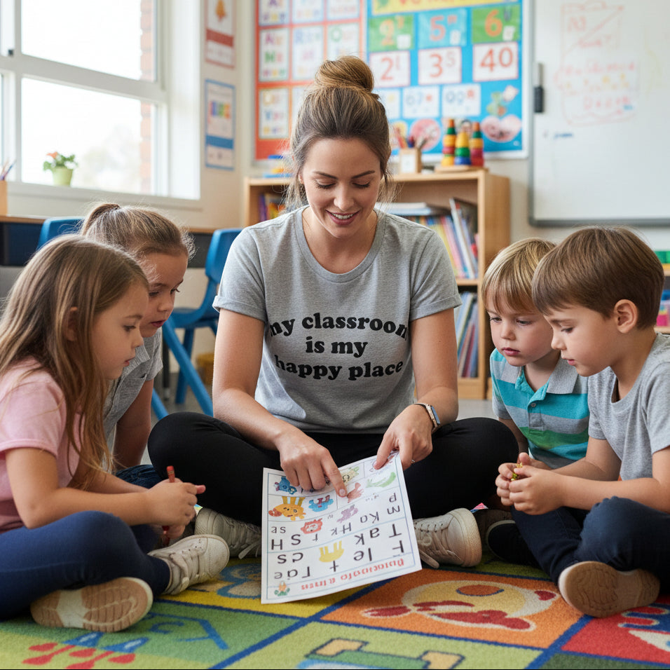 Teacher T-Shirt – My Classroom Is My Happy Place Tee