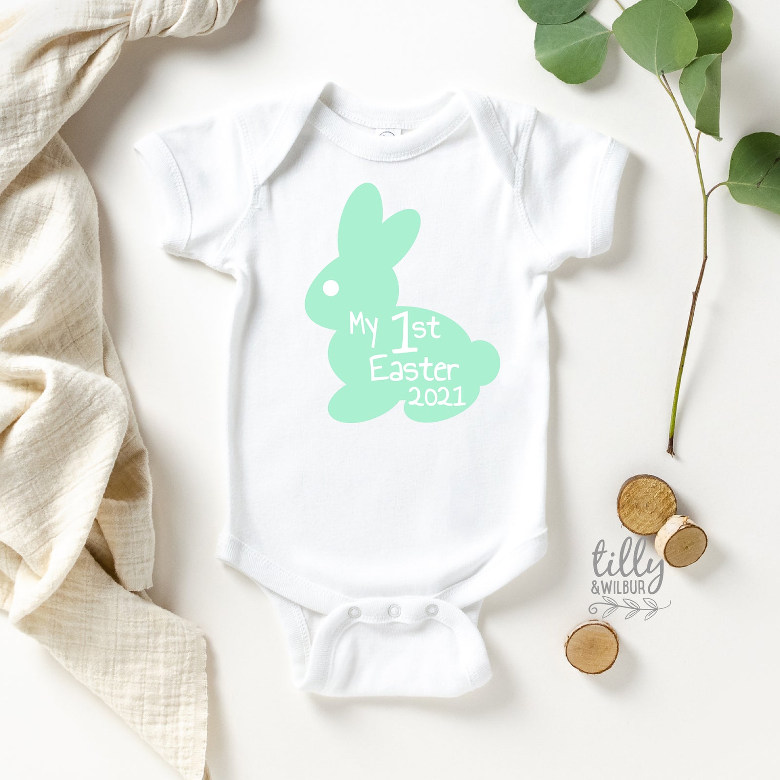 Personalised My First Easter Bunny Outfit | Baby Bodysuit Infant & Kids Tee | Custom Year Shirt