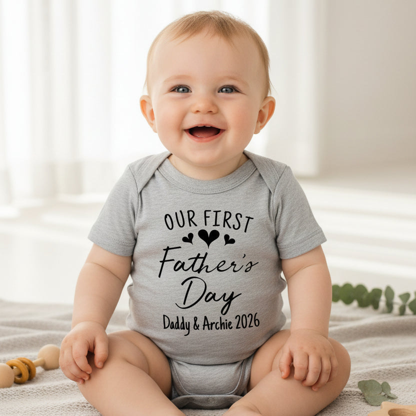 Our First Father's Day Bodysuit – Personalised Baby Gift