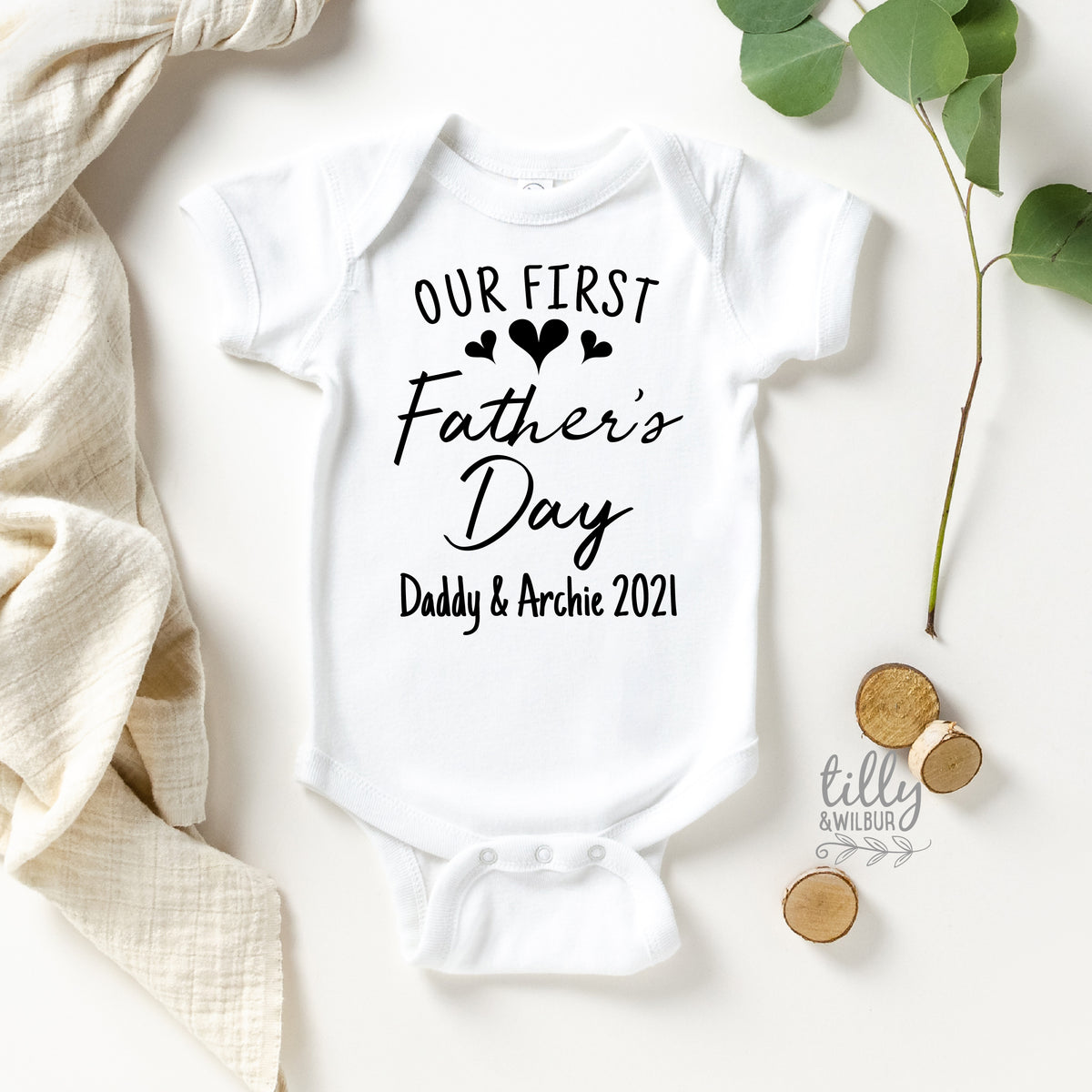 Our First Father's Day Bodysuit – Personalised Baby Gift