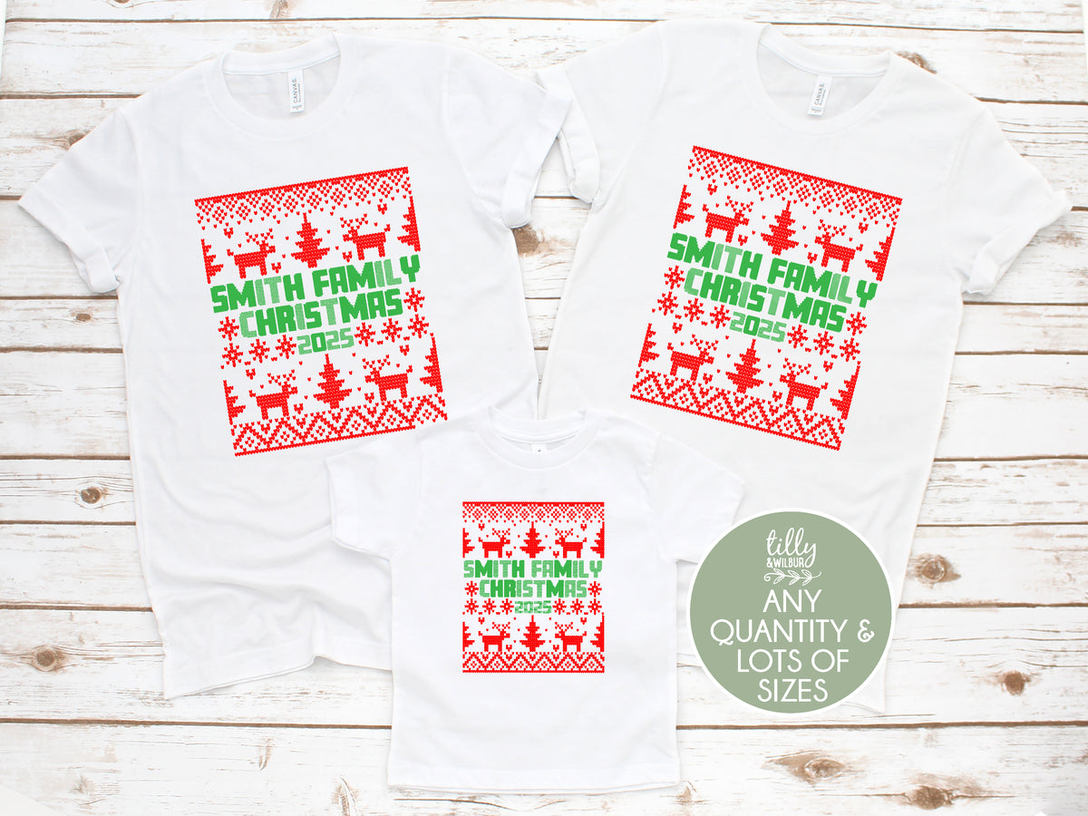 Family Christmas With Custom Name & Year (MORE COLOURS & STYLES)