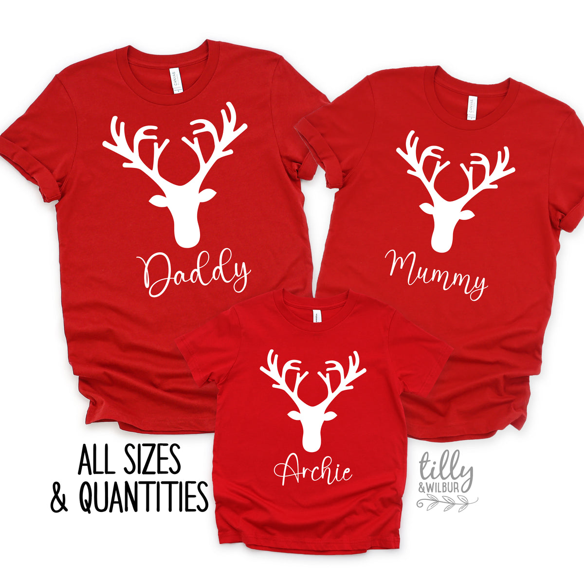 Personalised Matching Reindeer (MORE COLOURS &amp;STYLES)