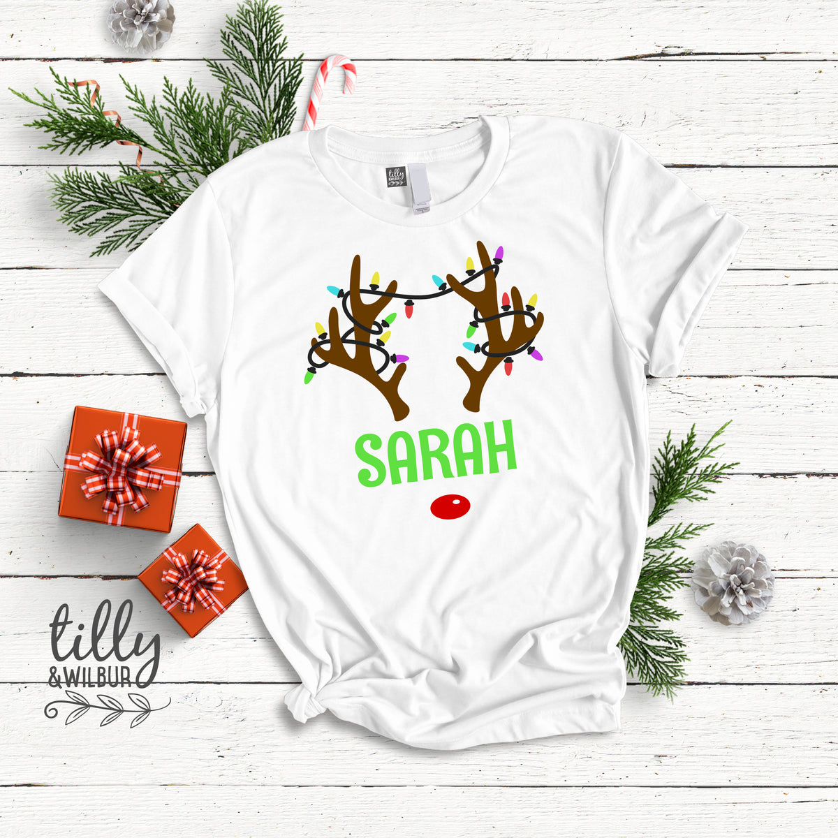 Personalised Reindeer Christmas Clothing - Baby, Kids and Adult Sizes