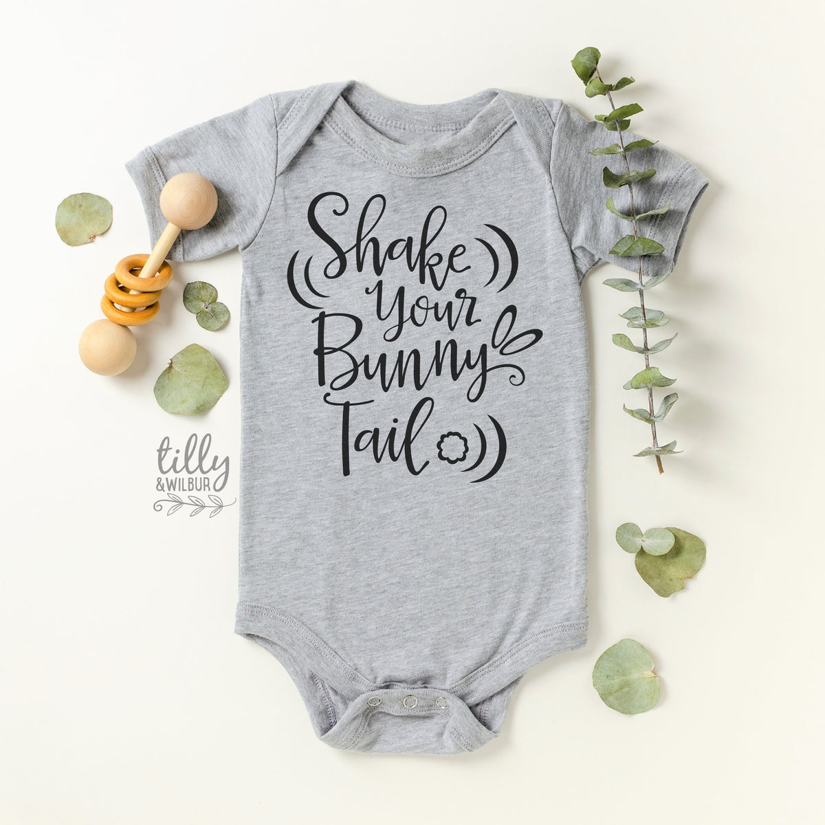 Shake Your Bunny Tail Easter Bodysuit | Cute Funny Baby Easter Outfit Newborn Infant Gift