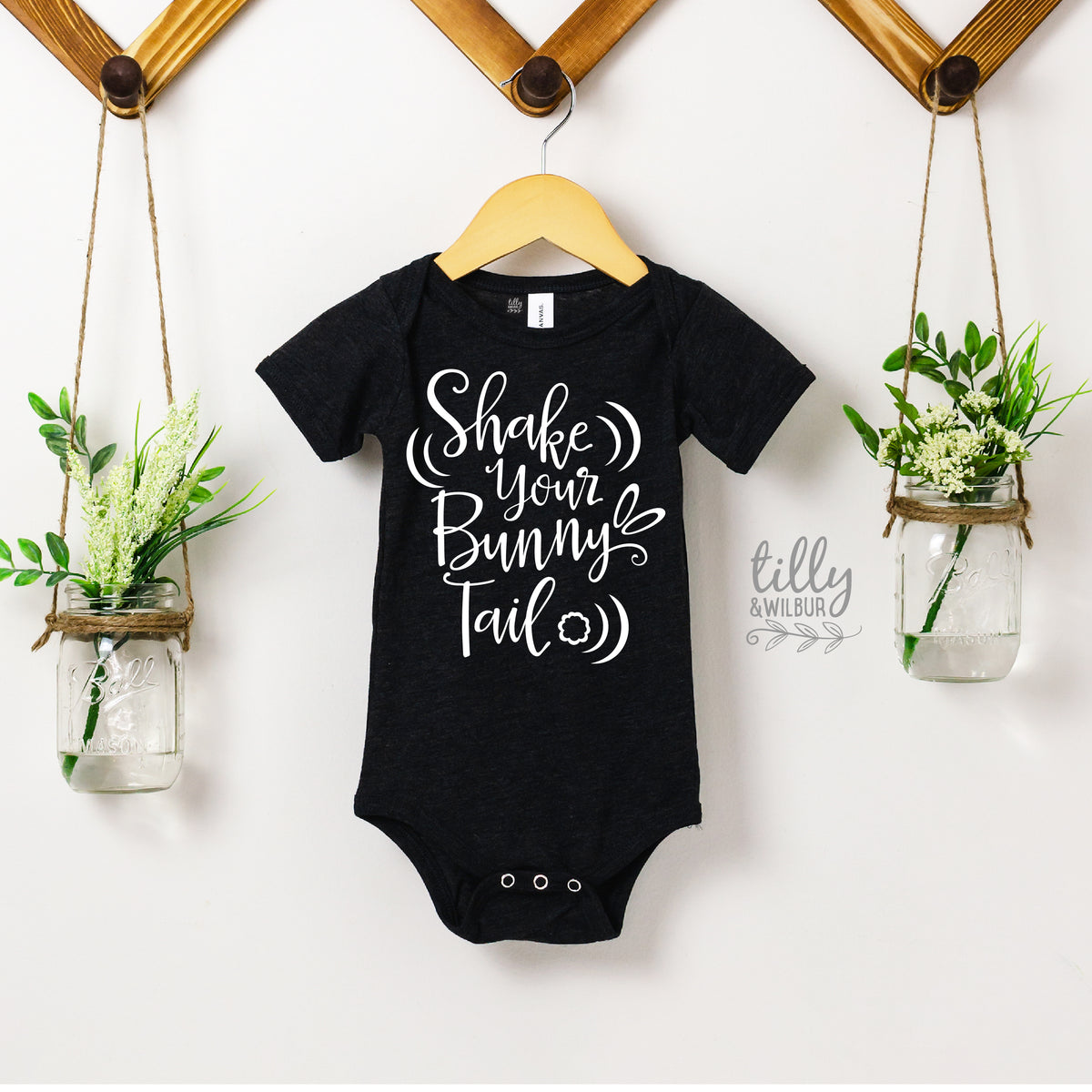 Shake Your Bunny Tail Easter Bodysuit | Cute Funny Baby Easter Outfit Newborn Infant Gift