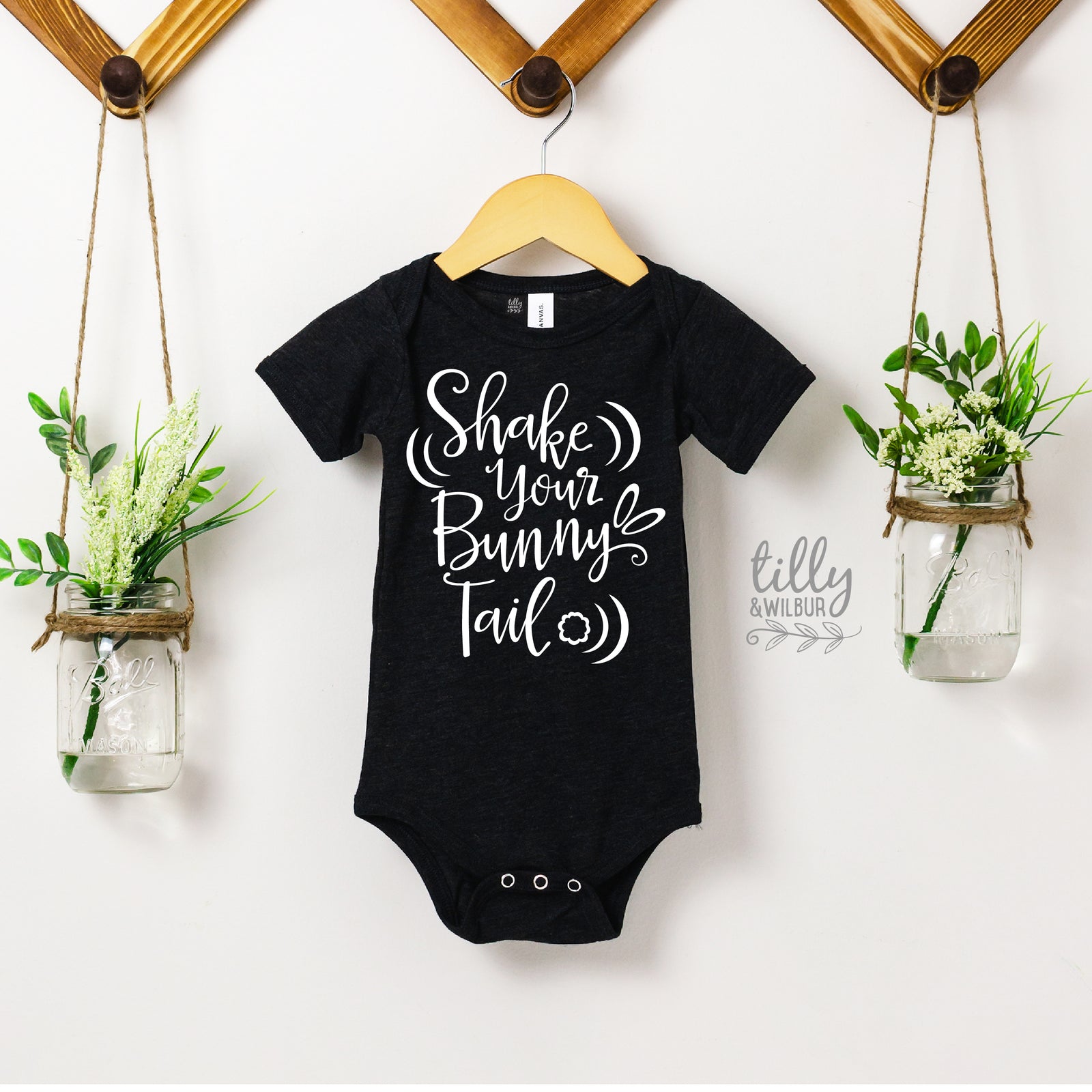 Shake Your Bunny Tail Easter Bodysuit | Cute Funny Baby Easter Outfit Newborn Infant Gift