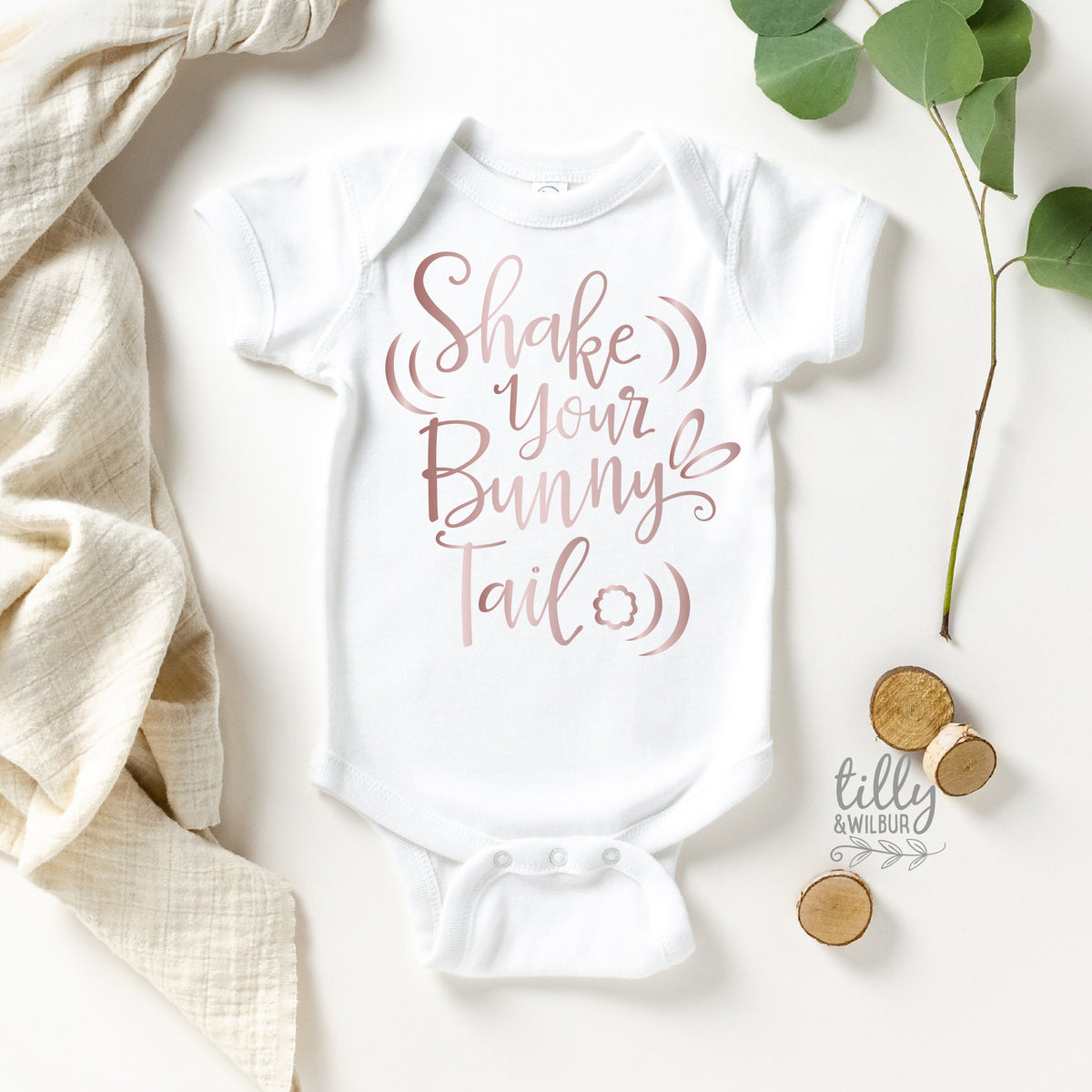 Shake Your Bunny Tail Easter Bodysuit | Cute Funny Baby Easter Outfit Newborn Infant Gift