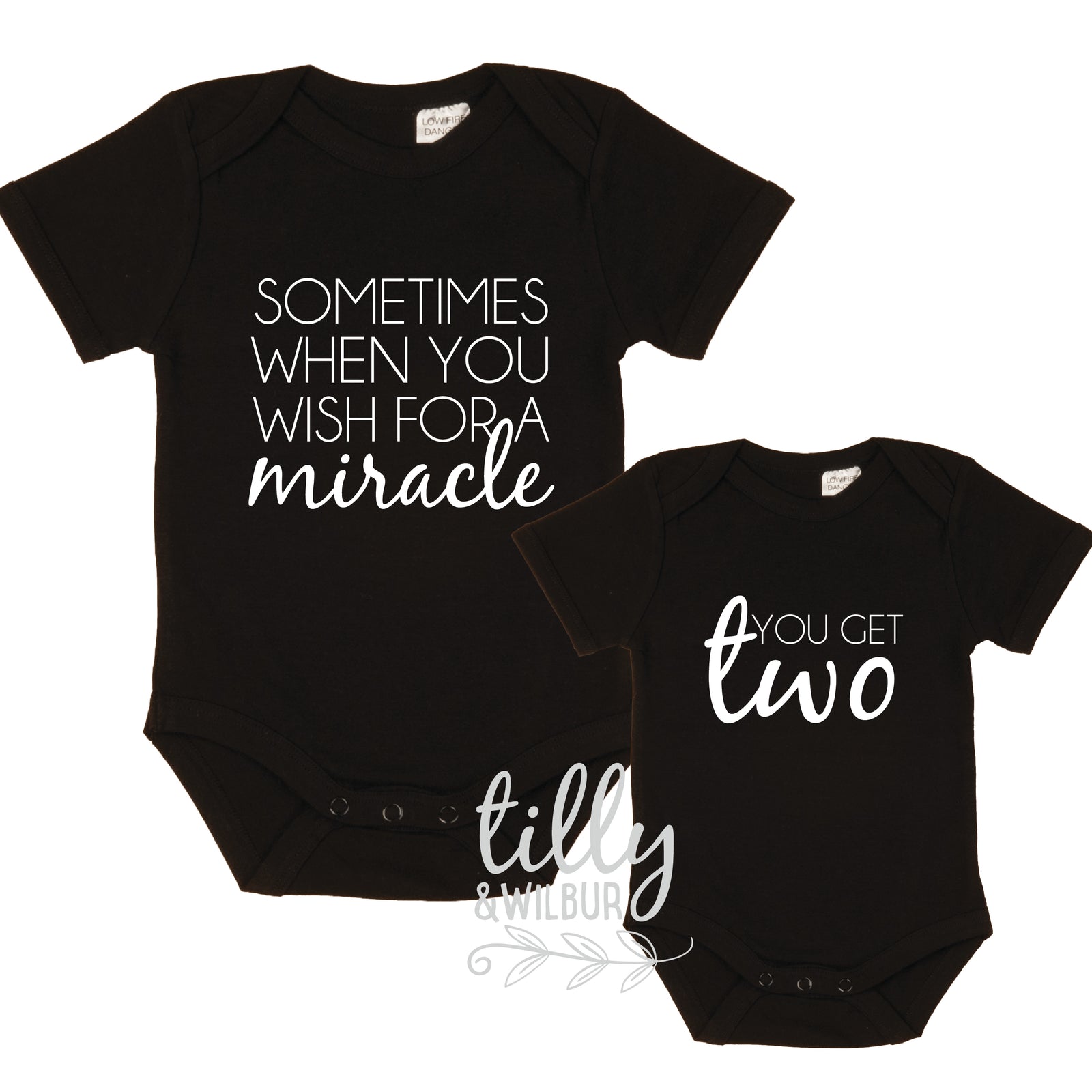 Twin Bodysuits – Wish For A Miracle You Get Two Twin Gift