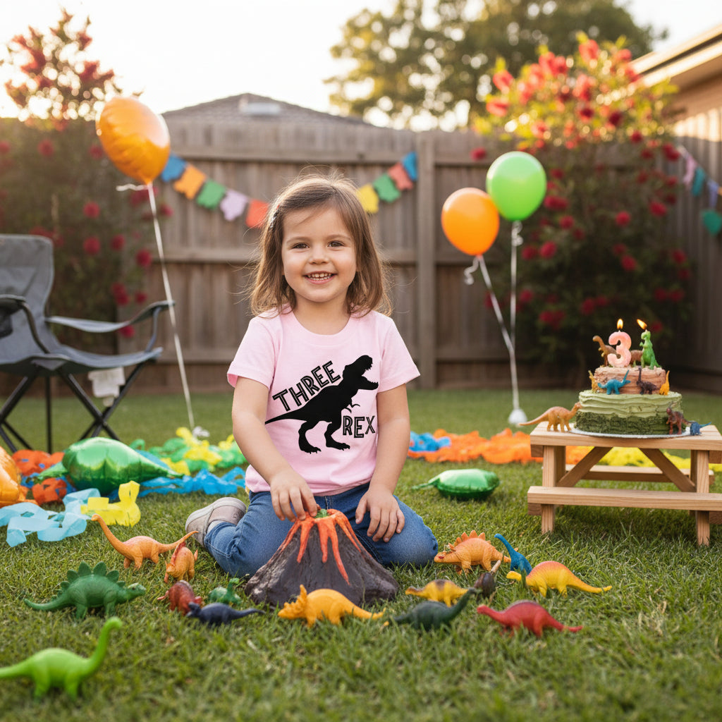 Three Rex T-Shirt - 3rd Birthday Dinosaur Tee