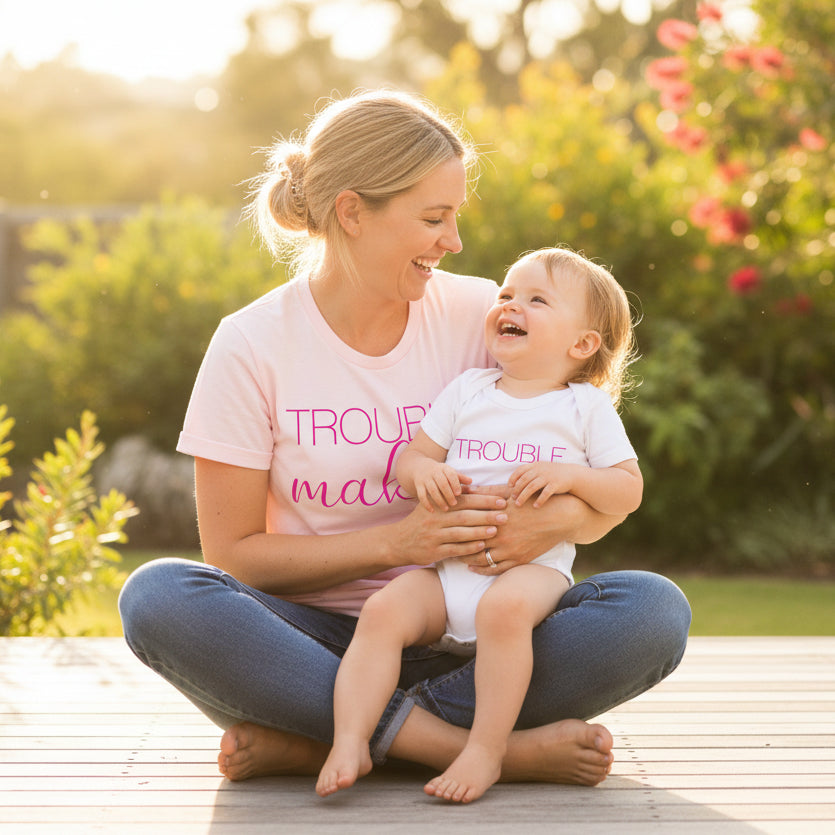 Trouble Maker Shirt | Mother’s Day Gift for Mum | Mum & Kids T-Shirts Australia | Gift for Mum | All Colours & Styles